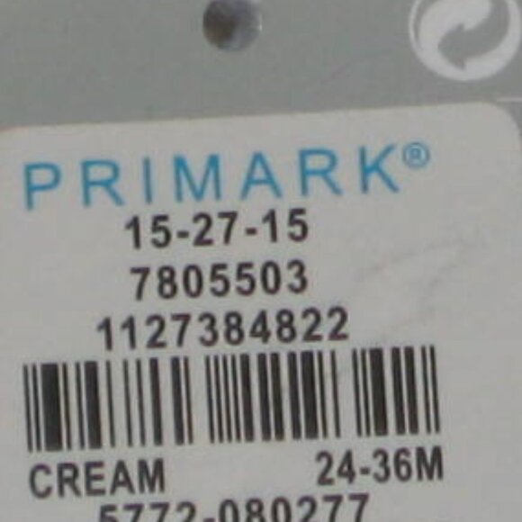 NWT Primark 24-36 Months Cream 2 Piece Set Hat Cap Pom Beanie & Mittens Gloves - Picture 9 of 12